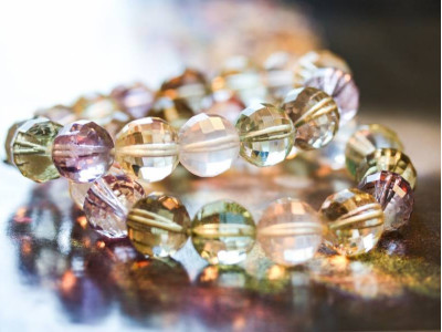 Mixed Quartz 13mm Faceted Round Bracelet