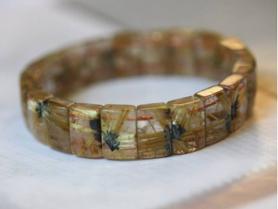 Rutilated Quartz 14-15mm Bracelet